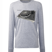 Load image into Gallery viewer, Grey Marl Printed Long Sleeve T Shirt Front