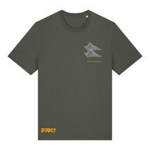 Load image into Gallery viewer, Micky Finn x SUB50Hz Bitin' Back Organic Khaki T-Shirt-Dancefloor Emporium