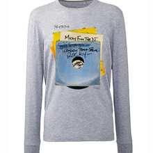 Load image into Gallery viewer, Grey Marl Printed Long Sleeve T Shirt Front
