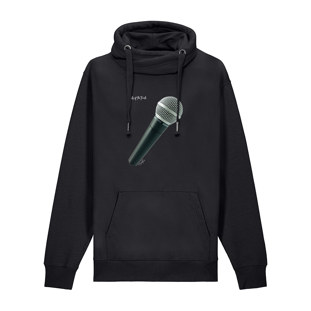 Micky Finn Check One Cross Neck Hoodie - Black Art