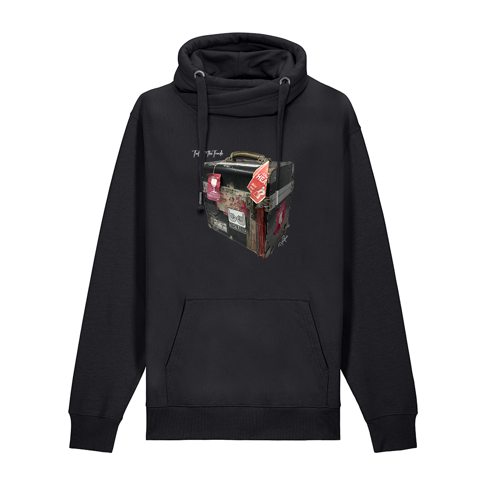 Micky Finn Tin Cross Neck Hoodie - Black Art