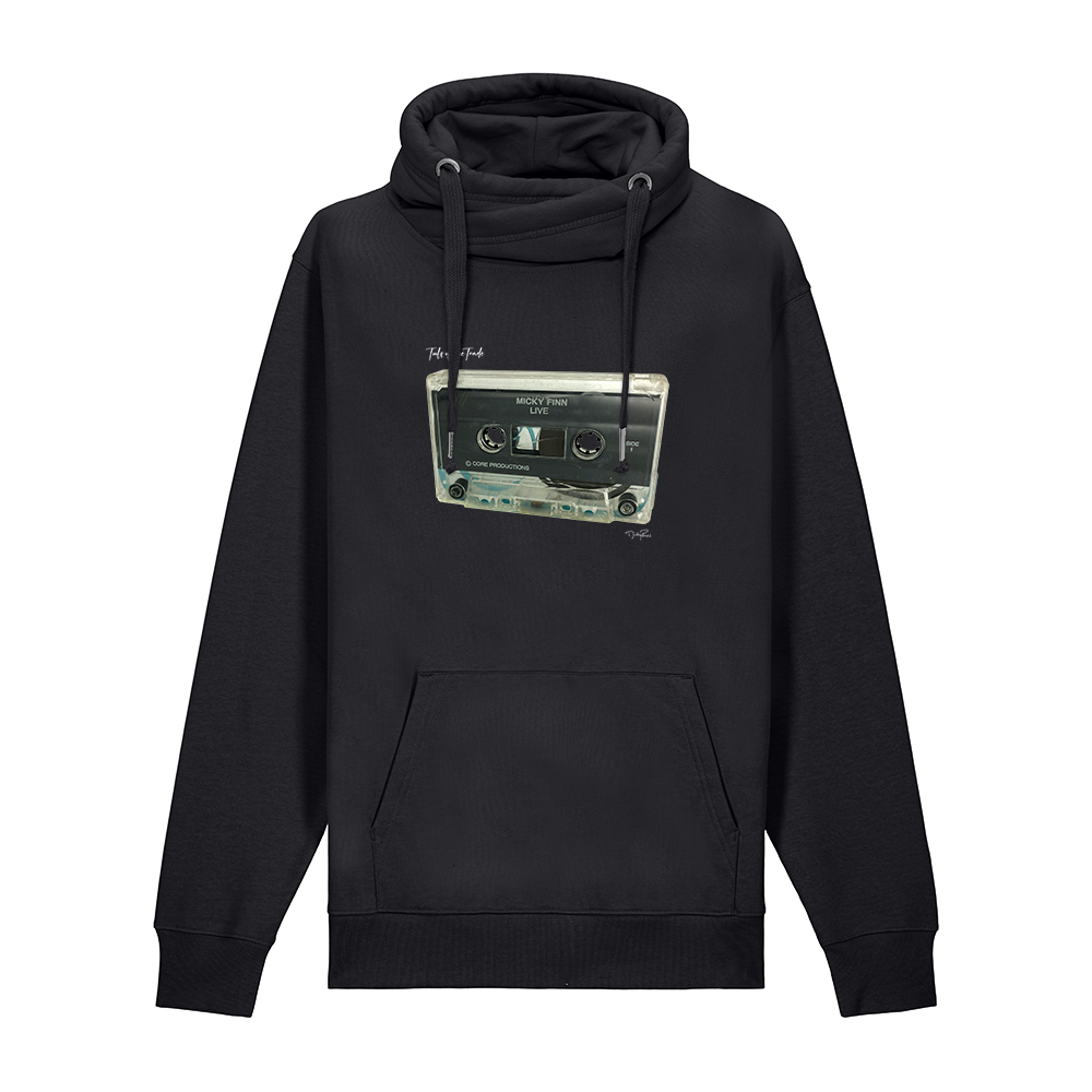 Micky Finn Tape Cross Neck Hoodie - Black Art